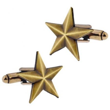 Antique Gold Star Cufflink Set