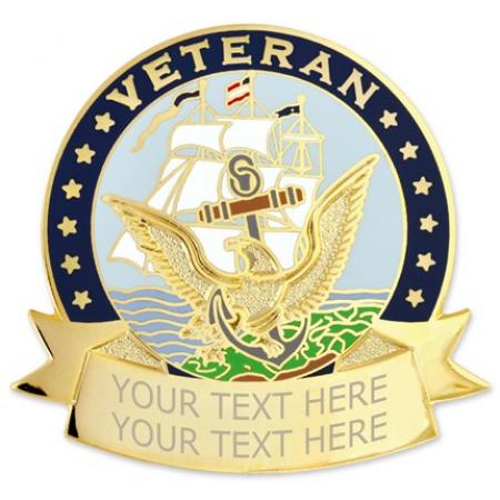 Navy Veteran Pin - Engravable 