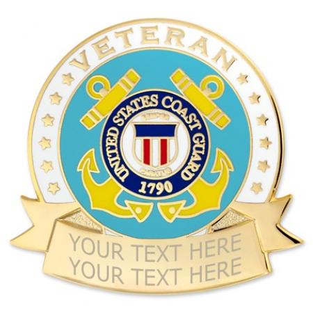 Coast Guard Veteran Pin - Engravable