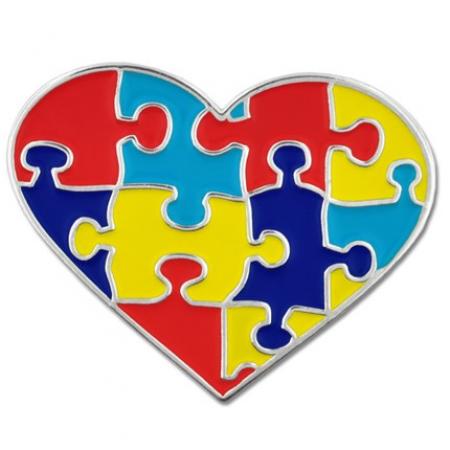 Autism Heart Shaped Puzzle Pin