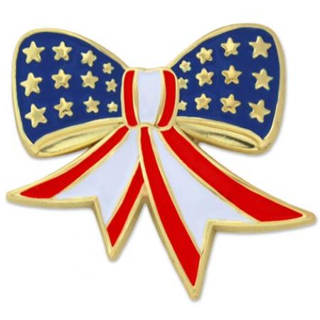 American Flag Bow Pin 