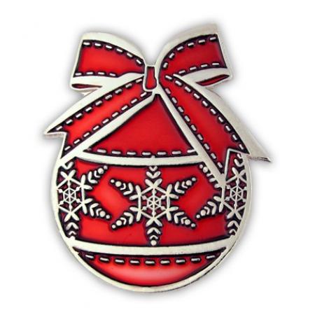 Christmas Ornament Pin - Red
