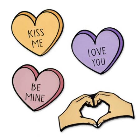 I Heart You 4-Pin Set