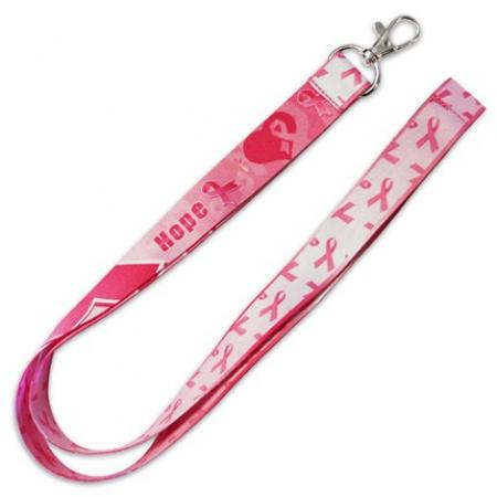Pink Awareness Ribbon Lanyard