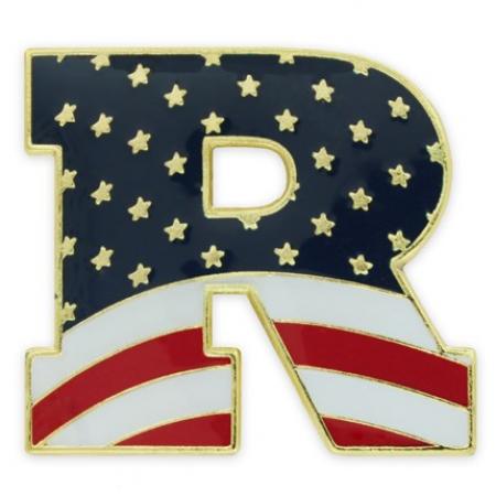 Republican "R" Flag Pin 