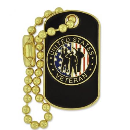 Veteran Dog Tag Pin 