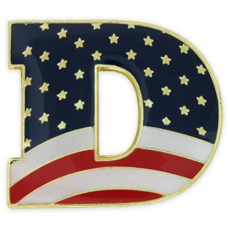 Democrat "D" Flag Pin 