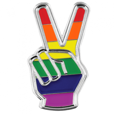 Gay Pride Peace Finger Sign 
