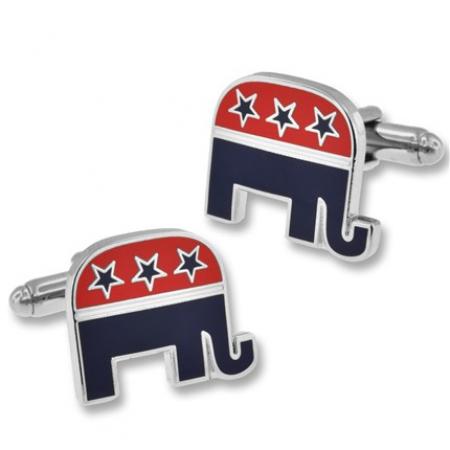 Political Republican Elephant Cufflink Set