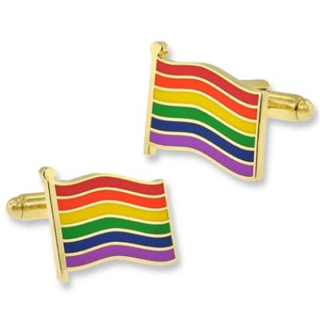 Gay Pride Flag Cufflink Set