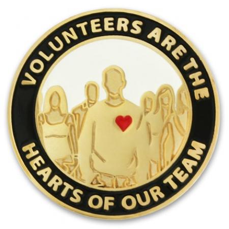 Volunteers are Hearts Pin 