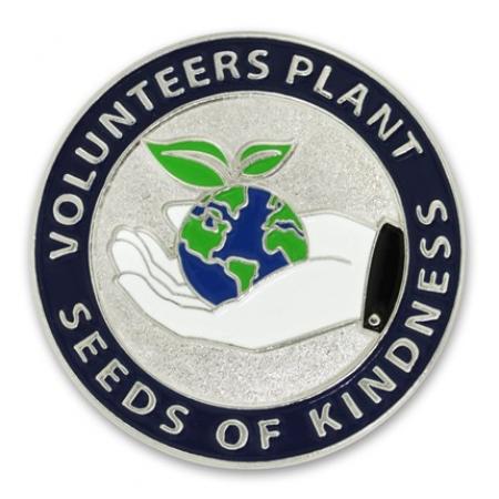 Volunteers Plant Kindness Pin