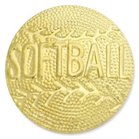 Gold Softball Chenille Pin
