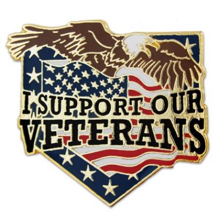 I Support Our Veterans Pin 