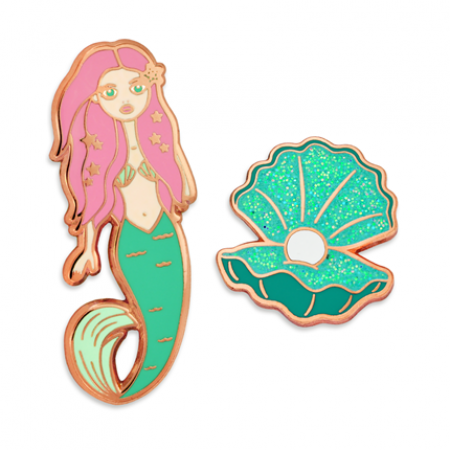 Mermaid Shell 2-Pin Set
