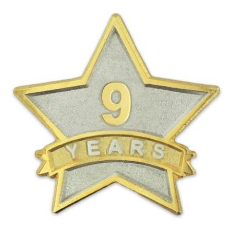 Years of Service Star Pin - 9 Years