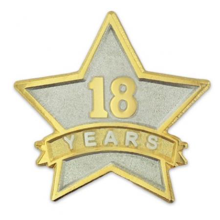 Years of Service Star Pin - 18 Years