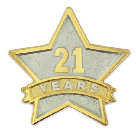 Years of Service Star Pin - 21 Years