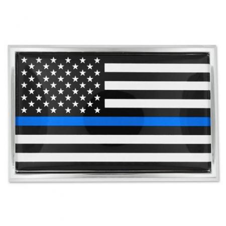 Thin Blue Line Chrome Emblem Decal