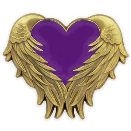 Purple Heart with Wings Pin 