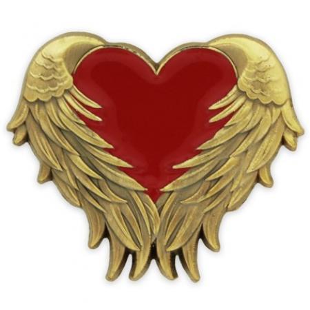 Red Heart with Wings Pin