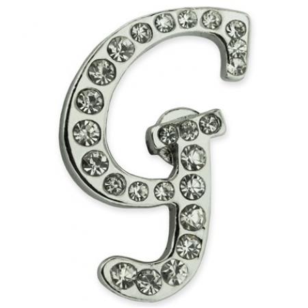 Rhinestone Letter G Pin