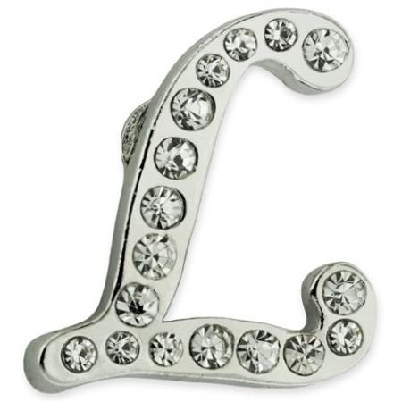 Rhinestone Letter L Pin