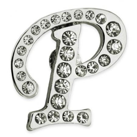 Rhinestone Letter P Pin