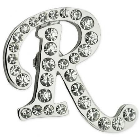 Rhinestone Letter R Pin