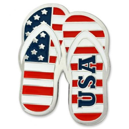 Patriotic Flip Flops Pin