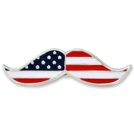 Patriotic Mustache Pin 