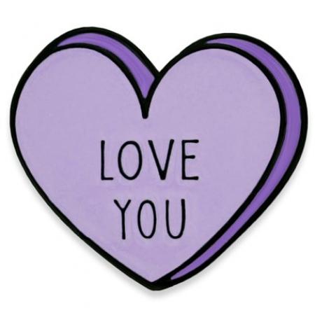 Love You Candy Heart Pin