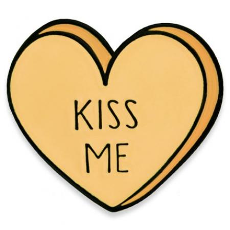 Kiss Me Candy Heart Pin