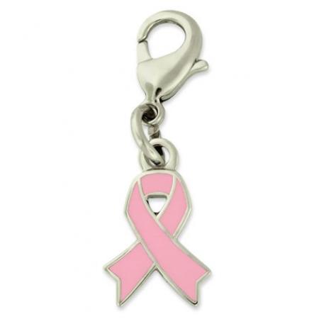 Pink Awareness Ribbon Charm 