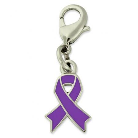 Purple Awareness Ribbon Charm 