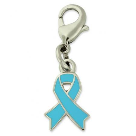 Light Blue Awareness Ribbon Charm 