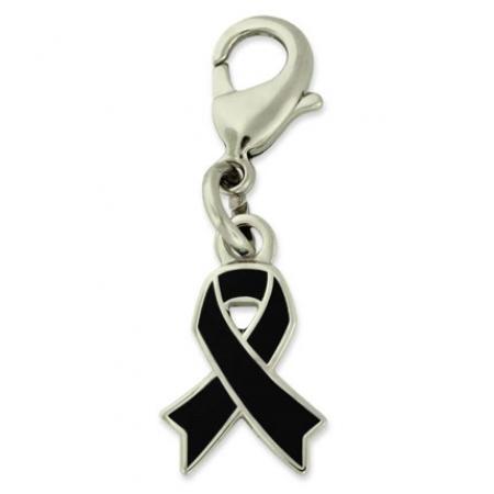 Black Awareness Ribbon Charm