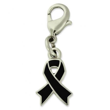 Black Awareness Ribbon Charm 