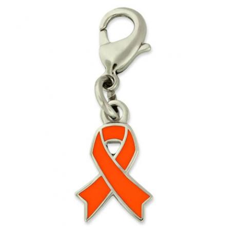 Orange Awareness Ribbon Charm
