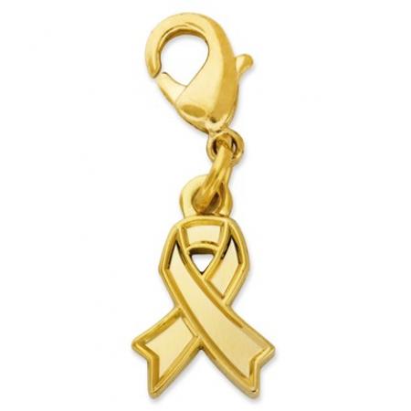 Gold Awareness Ribbon Charm