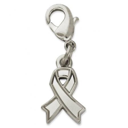 Silver Awareness Ribbon Charm 