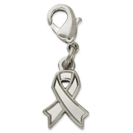 Silver Awareness Ribbon Charm