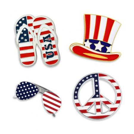 4th of July 4-Pin Set