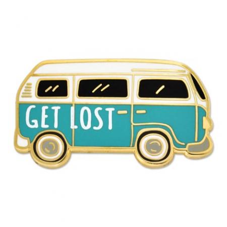 Get Lost Hippie Van Pin