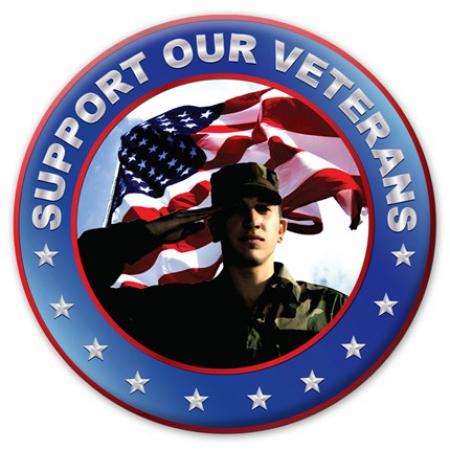 Support Our Veterans Button 