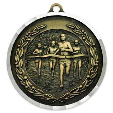 2” Cross Country Diamond Cut Medal - Engravable
