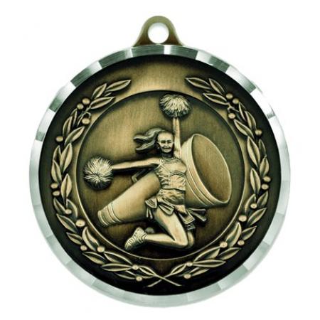 2” Diamond Cut Cheer Medal - Engravable