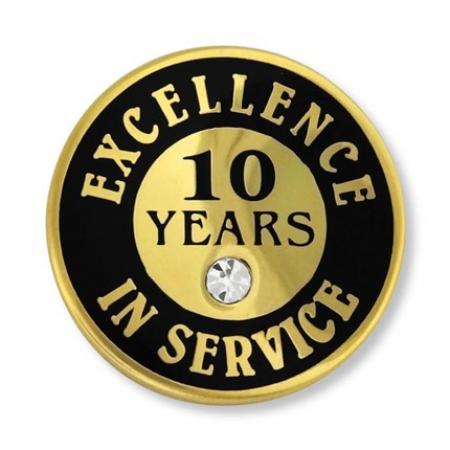 Excellence In Service Pin - 10 Years
