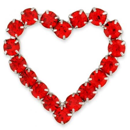 Rhinestone Red Heart Pin 