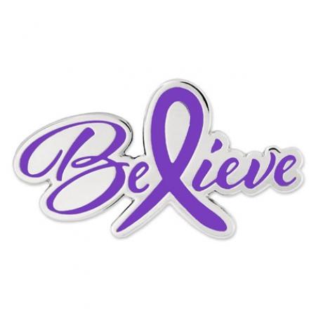 Believe-Purple Awareness Pin